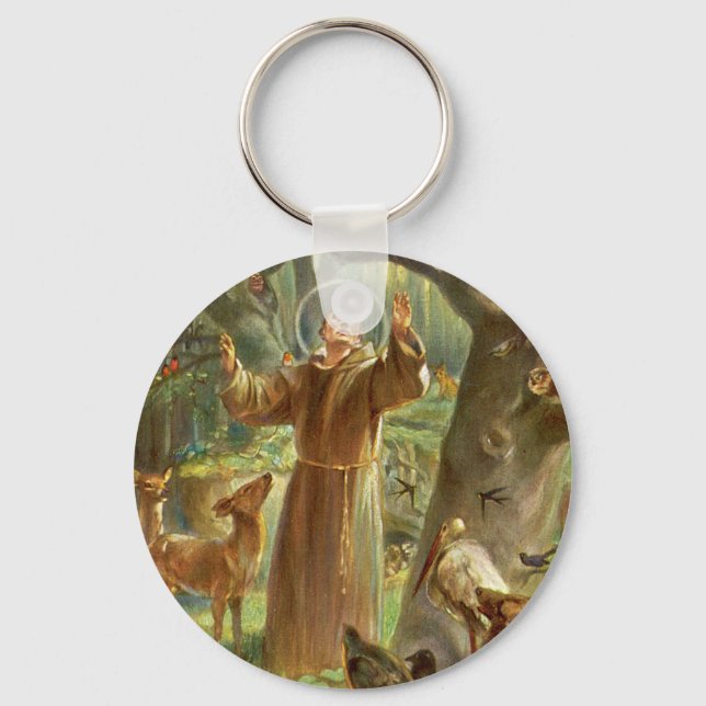 Porte-clés Saint François d'Assise prêchant aux animaux (Recto)