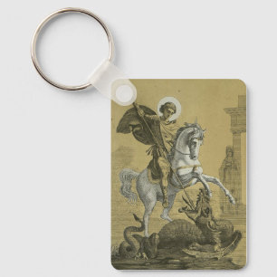 Porte-clés Saint George – Premium "Sunburst Gold" Art