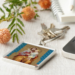 Porte-clés Saint-Joseph avec enfant Jésus-Christ