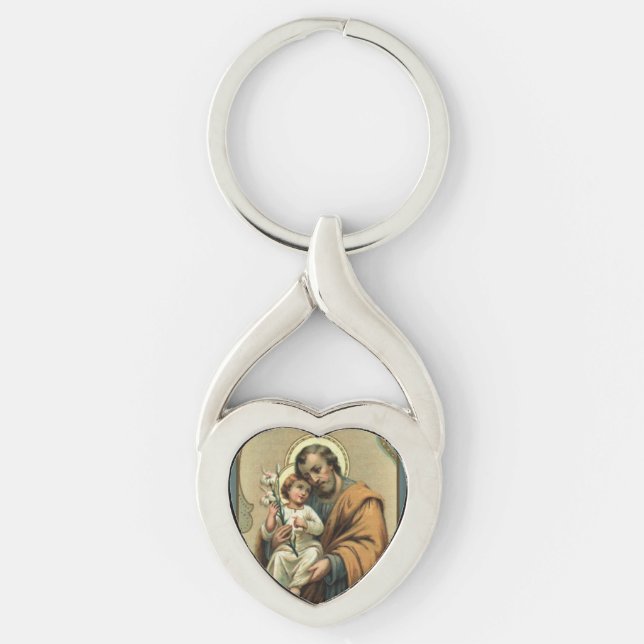 Porte-clés Saint Joseph Baby Jesus Lily (Devant)
