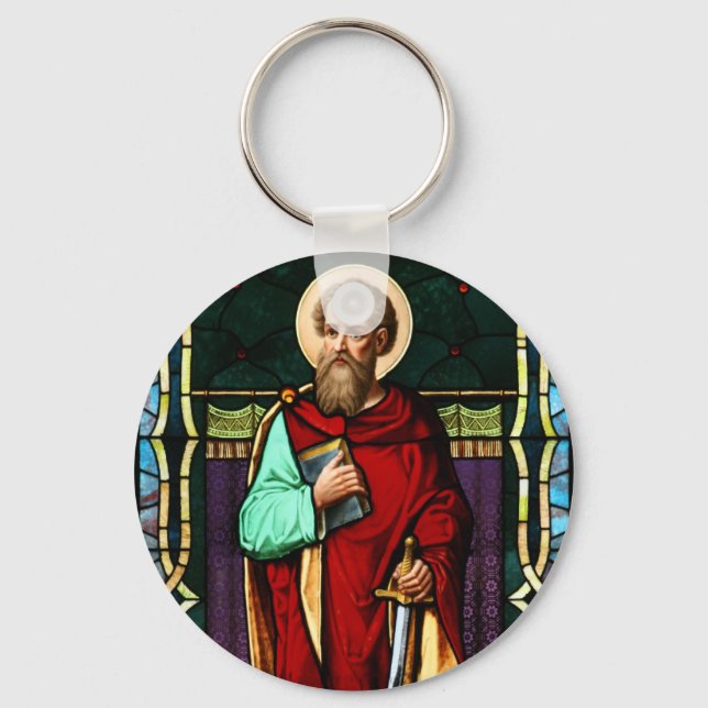 Porte-clés Saint Paul (Paul l'Apôtre) Art en verre (Recto)