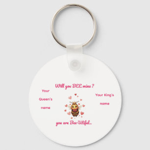 Porte-clés Saint-Valentin abeille personnalisée