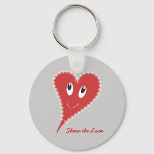 Porte-clés Saint-Valentin au cœur souriant
