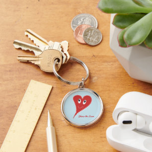 Porte-clés Saint-Valentin au cœur souriant