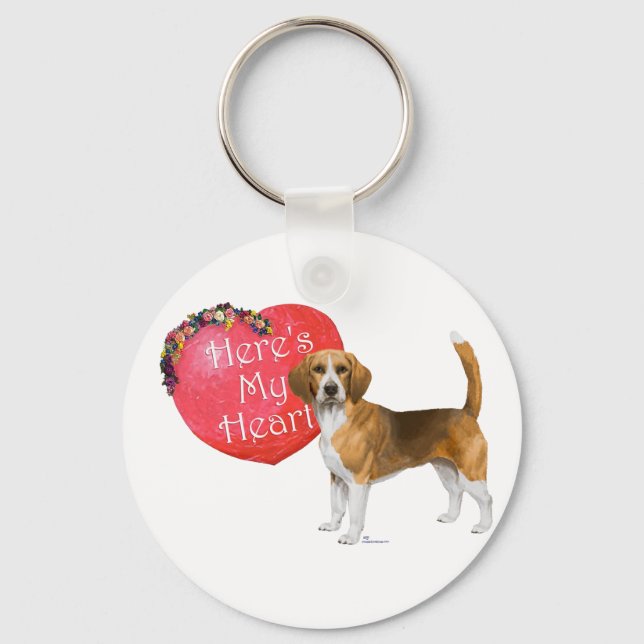 Porte-clés Saint-Valentin Beagle (Recto)