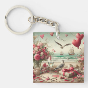 Porte-clés Saint-Valentin côtière/nautique
