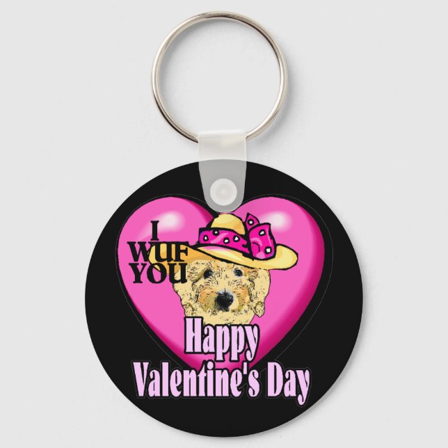 Porte-clés Saint Valentin Goldendoodle (Recto)