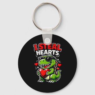 Porte-clés Saint-Valentin Je vole des cœurs T-rex