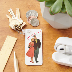 Porte-clés Saint Valentin vintage, Coeurs Romantiques Floatin