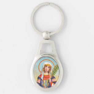 Porte-clés Sainte Catherine d'Alexandrie en robe égyptienne