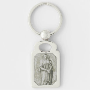 Porte-clés Sainte Hildegarde de Bingen Art Mystique Médiéval