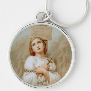 Porte-clés Sainte Jeanne d'Arc brûlant au bûcher (BF 01)