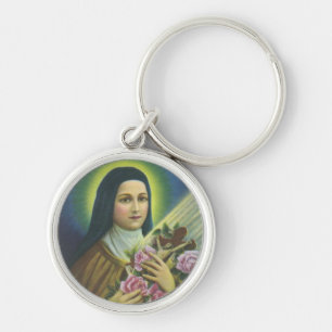 Porte-clés Sainte Thérèse la Petite Fleur Carmélite catholiqu