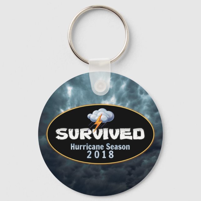 Porte-clés saison des ouragans survécue 2018 (Recto)