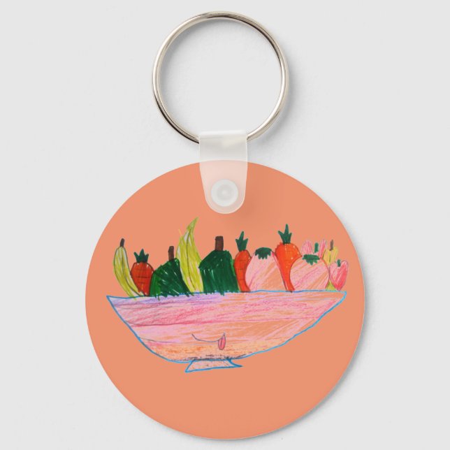 Porte-clés Salade de fruits humoristique dessin animé (Recto)