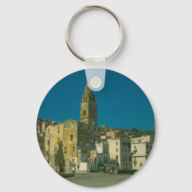 Porte-clés Salerne, Eglise et ville (Recto)