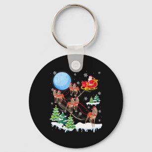 Porte-clés Saluki Reindeer Chien de Noël équitation Santa Hat