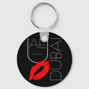 Porte-clés Salutations de Dubai UAE Red Lipstick Kiss