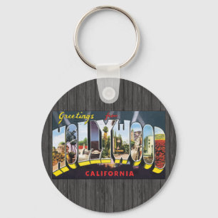Porte-clés Salutations de Hollywood la Californie, cru