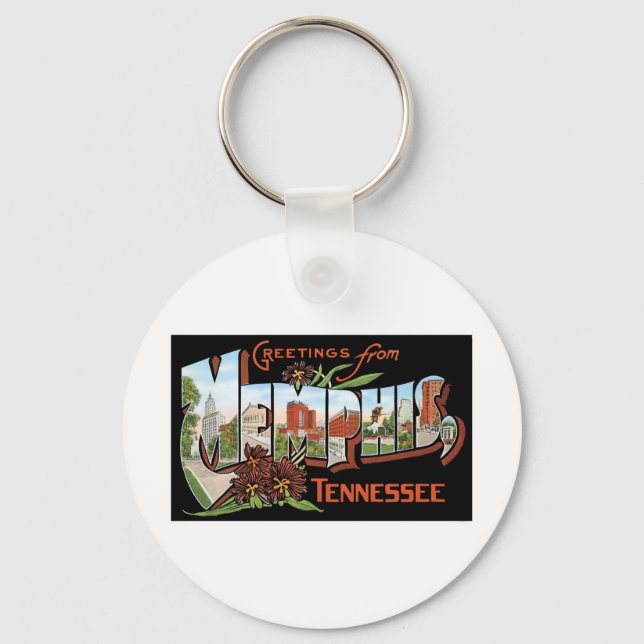 Porte-clés Salutations de Memphis, Tennessee (Recto)
