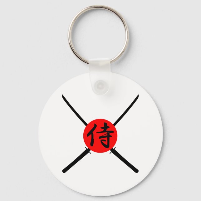 Porte-clés SAMURAI - Épée & Kanji (Recto)
