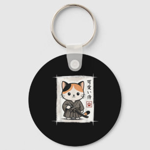 Porte-clés Samurai Kitten Japonais Anime Kawaii Drôle Chat Ho