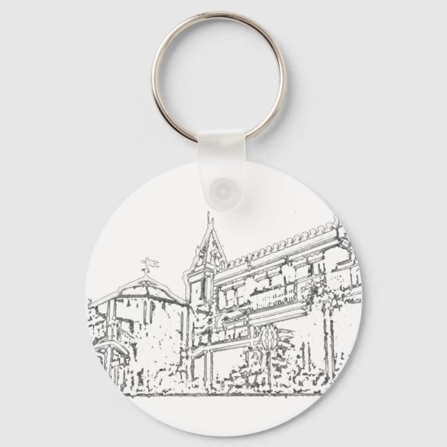 Porte-clés San Francisco 1986 art Le MUSÉE Zazzle Dessin (Recto)
