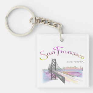 Porte-clés San Francisco, Californie Couleurs arc-en-ciel
