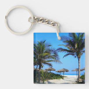 Porte-clés Sandy Beach With Palm Trees and An Ocean View