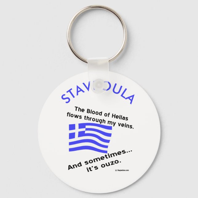 Porte-clés Sang d'Hellas et d'Ouzo Personnalisé (Recto)