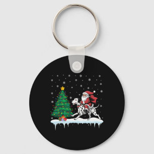 Porte-clés Santa Claus équitation Dalmatien Chien Garçons Fil