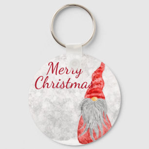 Porte-clés Santa Claus Gnome sur terrain neigeux