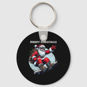 Porte-clés Santa Claus Snowboard Joyeux Noël Hiver Ho