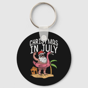 Porte-clés Santa Flamingo Flotteur Drôle de Noël en Juillet C
