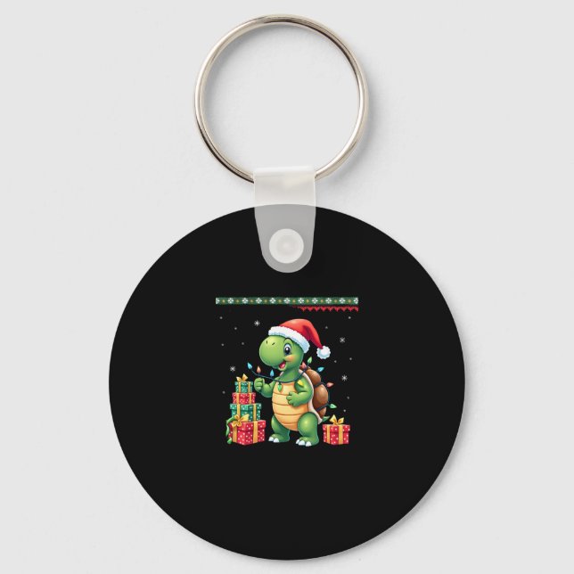Porte-clés Santa Turtle Christmas Ugly Sweater Funny Holiday  (Recto)
