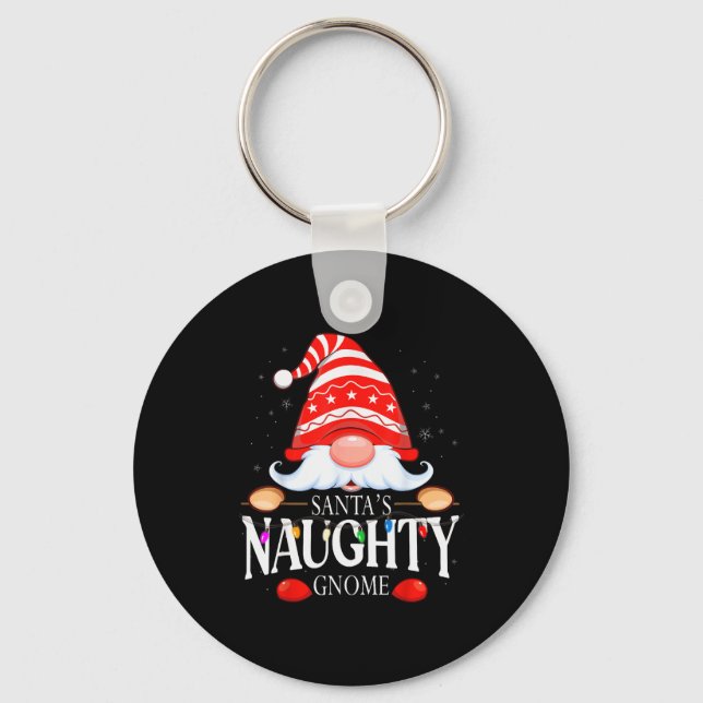 Porte-clés Santa's Naughty Gnome Matching Christmas Pajama  (Recto)