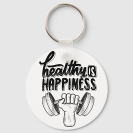 Porte-clés santé est bonheur gym motivation design