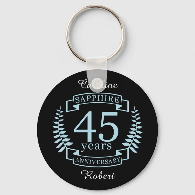 Porte-clés Sapphire 45e anniversaire mariage traditionnel (Recto)