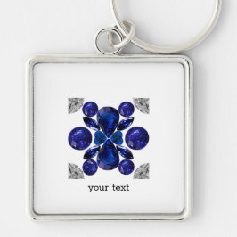 Porte-clés Sapphire Diamant Gemstone Art Blue