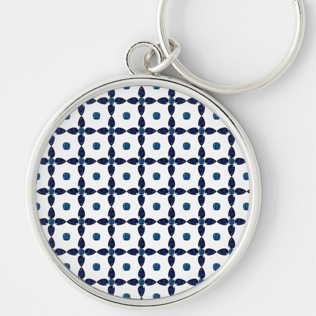 Porte-clés Sapphire Gemstone Art, Bleu (Devant)