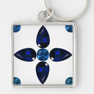 Porte-clés Sapphire Gemstone Art, Porte - clé bleu