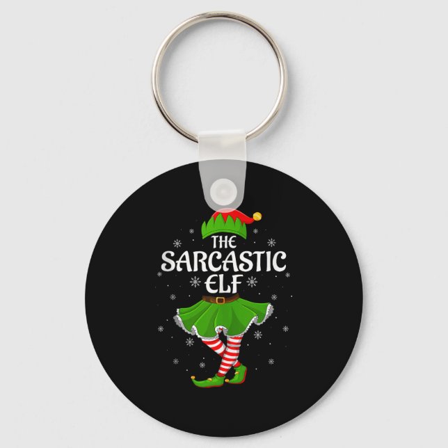 Porte-clés Sarcastic Elf Christmas Family Girls Women Elf Squ (Recto)