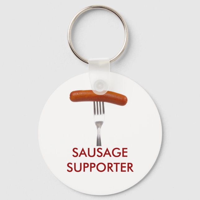 Porte-clés saucisse collée à la fourchette (Recto)