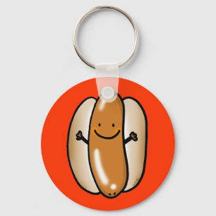Porte-clés saucisse de hot-dog de bande dessinée