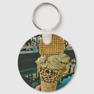 Porte-clés Saupoudrer de crème glacée au chocolat