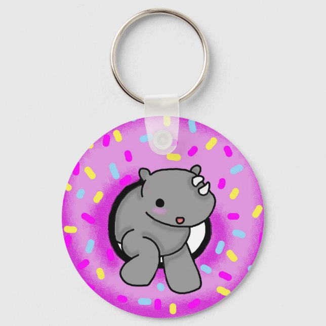 Porte-clés Saupoudrer le Rhino (Recto)