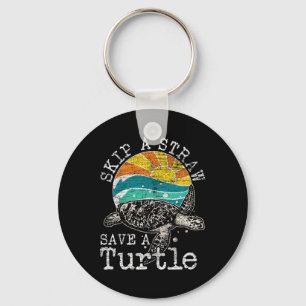 Porte-clés Sauter Une Paille Sauver Une Tortue