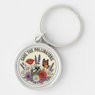 Porte-clés Sauver le pollinisateur avec abeille, papillon et