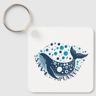 Porte-clés Sauvez l'artisanat des baleines de la planète pour