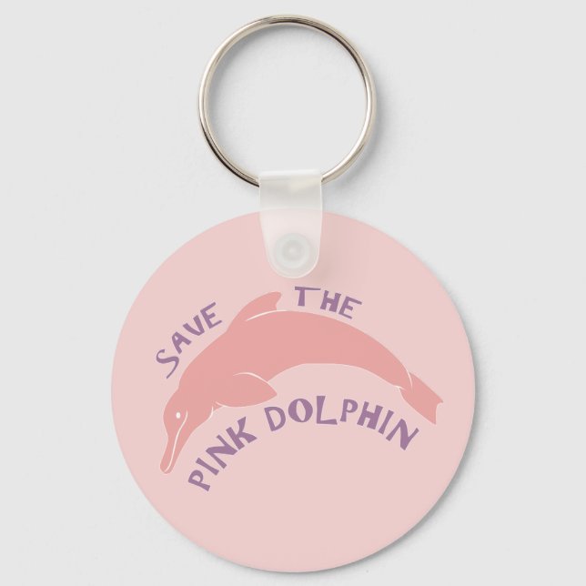 Porte-clés Sauvez le dauphin rose (Recto)